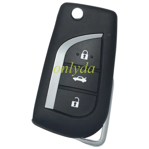 XKTO2OEN For Xhorse  2ndGeneration Wire Remote key Toyota Flip 3Buttons English