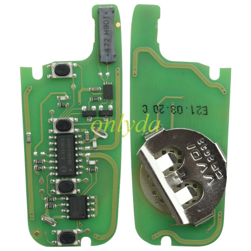 For Xhorse VVDI Key Tool VVDI2 Flip Remote Key 3+1 Buttons d Type with Super Transponder XEFO01EN