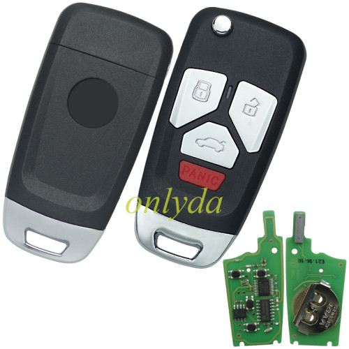 For Xhorse VVDI   Audi Type Universal Remote Flip Key 3+1 Buttons Wireless XNAU02EN