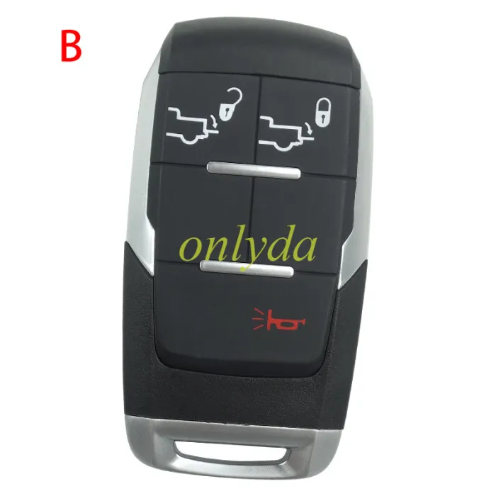 For Dodge remote 2019-2021 Ram Pickup HD 2500-5500 4+1 Button ASK 433.92 MHEz Smart Key  IC 1470A-76T    FCCID: GQ4-76T 1 CY24 P/N: 68375456AB PCF7953M/ HITAG AES/ 4A CHIP