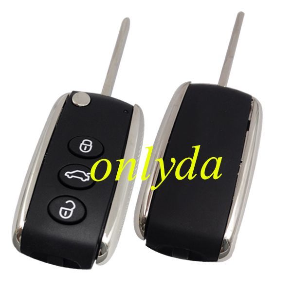 For Bentley 3 button remote key 315Mhz/433MHZ  ASK Keyless  For Bentley Continental GT / Flying Spur  PCF7942AA (HITAG2) / 46 CHIP PCF7961A &LED light green (Please choose freqency )