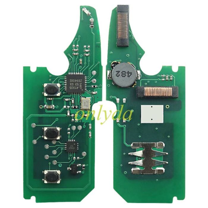 For Bentley 3 button remote key 315Mhz/433MHZ  ASK Keyless  For Bentley Continental GT / Flying Spur  PCF7942AA (HITAG2) / 46 CHIP PCF7961A &LED light green (Please choose freqency )