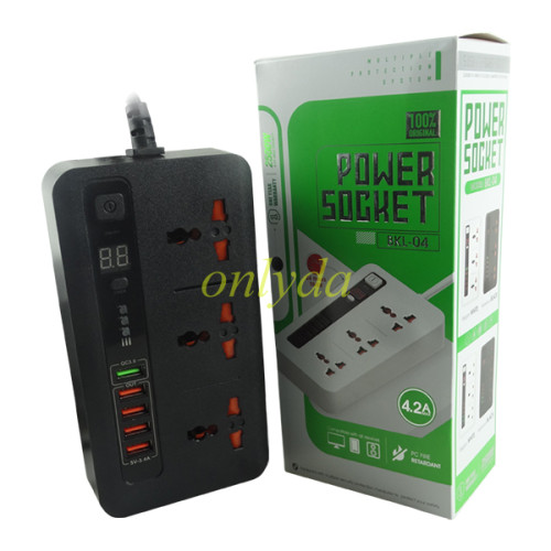 For Multifunctional power strip with timing function，Cable length 2 M
