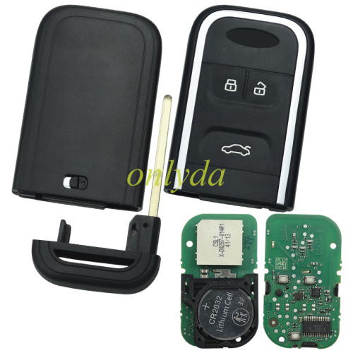 original for  chery smart 3 button remote key with 46/4A chip with 434mhz