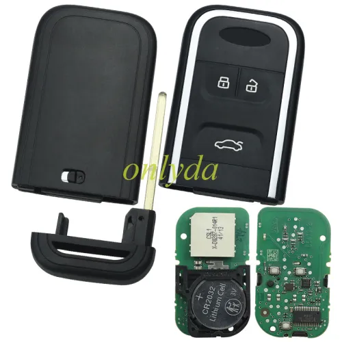 original for  chery smart 3 button remote key with 46/4A chip with 434mhz