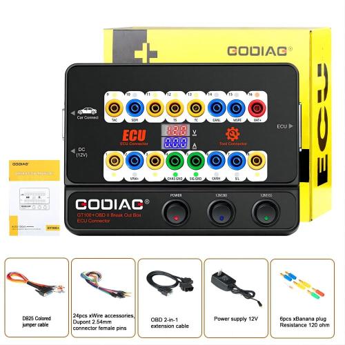 GODIAG GT100+ AUTO TOOLS OBDII Break Out Box ECU Connector OBDII 16PIN Protocol Detector Breakout