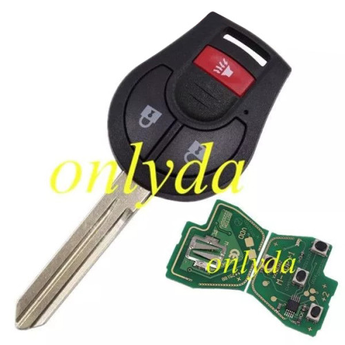 For Nissan 2+1 button remote key with 315mhz/ 433mhz
