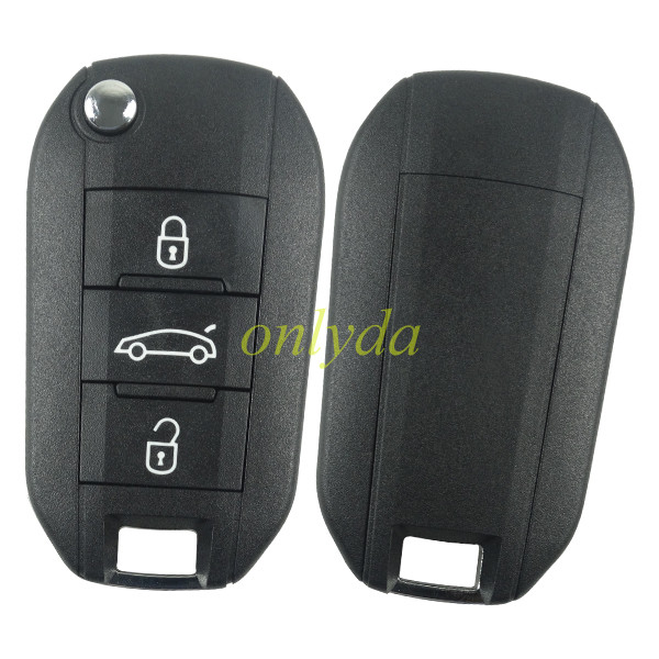 For Peugeot 3 button remote key with 434mhz FSK  with AES 4A  chip  Peugeot 308 ，4008 Citroen C3 C5 C6 ,  Berlingo Opel GrandLand 2019, 08454610 HUF8435  2015DJ2893  PN:9809825177