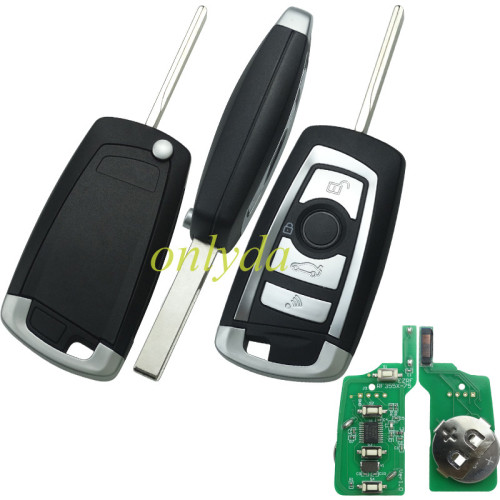Upgrade for BMW CAS2 systerm remote flip key 3 button with 315mhz/433mhz/868mhz with electric 46 chip