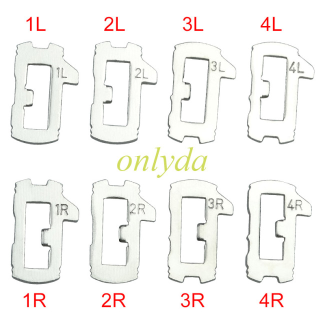 For Chevrolet/Buick/GM lock wafer it contains 1L,2L,3L,4L,1R,2R,3R,4R. Each number has 20pcs