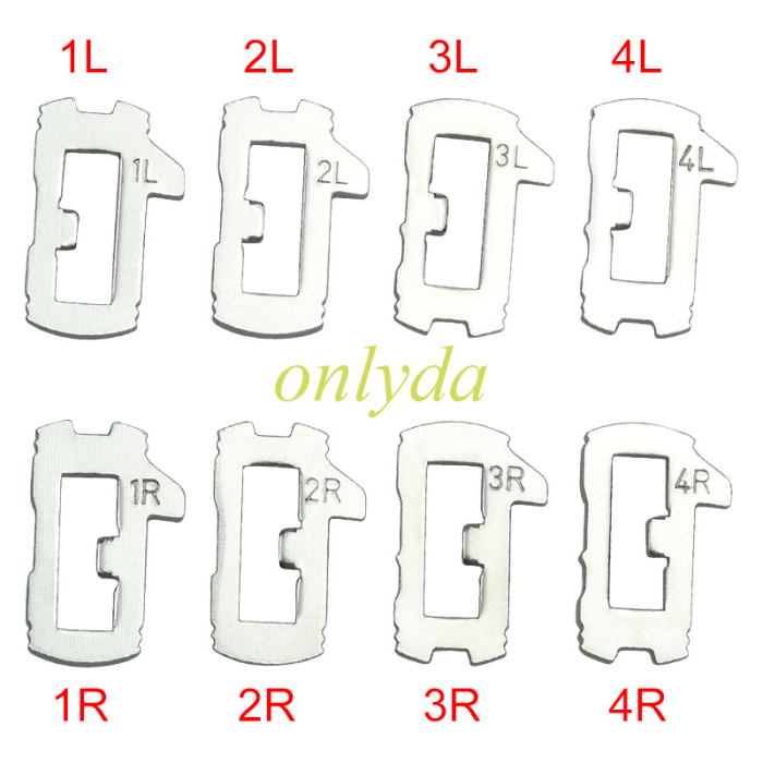 For Chevrolet/Buick/GM lock wafer it contains 1L,2L,3L,4L,1R,2R,3R,4R. Each number has 20pcs