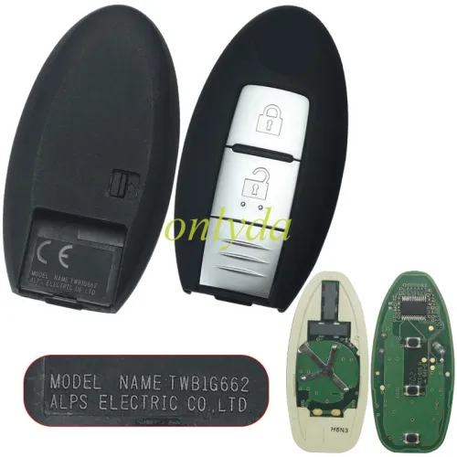 For Nissan Juke,CWTWB1U825 Smart Key For Nissan Micra Juke Renault AlaskaModel name: TWB1G662.  frequency 434mhz.  FCC ID ：CWTWB1U825 Part No.:285E3-1KA9D