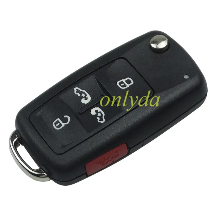 For VW 5 button  Remote Control 434MHz 5K0837202AD  /315mhz 561 837 202 D  Fits VW Sharan  Seat Alhambra， Chip ID48 Switchable frequency