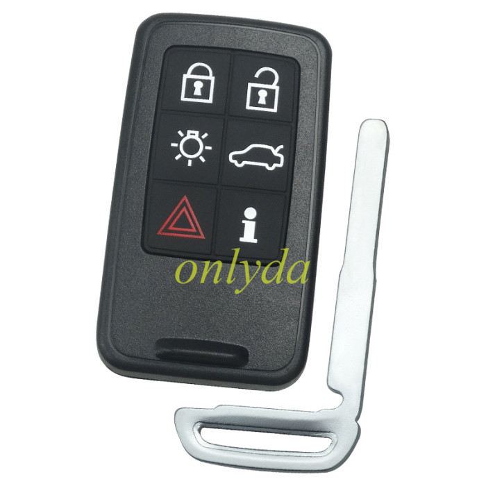 aftermarket for Volvo smart keyless 6  button  remote key with 434mhz/868mhz/902.4mhz with hitag PCF7945 chip  on Volvo S60,XC70,S80,XC90,XC60,V60 from 2008