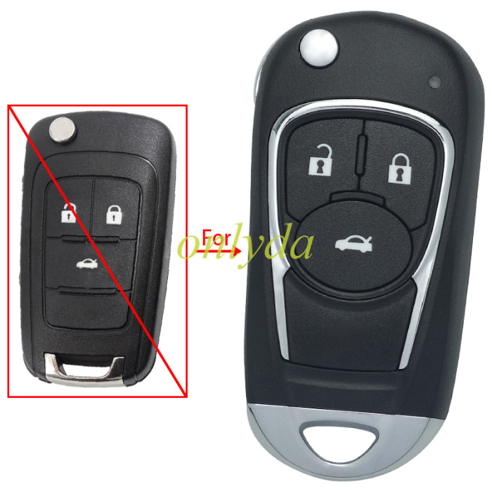 For Chevrolet  modified remote key shell with cross badge, pls choose button