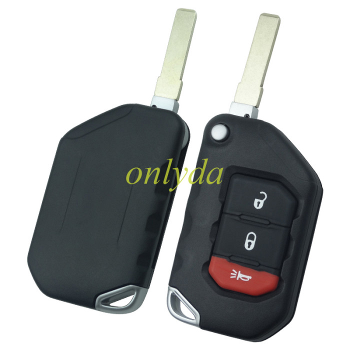 2018-2021 For Jeep Wrangler / 2+1 Button Smart Flip Key 433.92MHz ASK PCF7939M / HITAG AES / 4A CHIP PN: 68416782AA /  FCC ID: OHT1130261