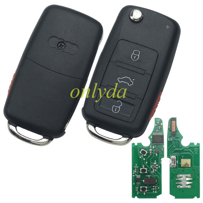 For Audi A3 3+1 button remote key with 434mhz use in model 1JO 959753DJ