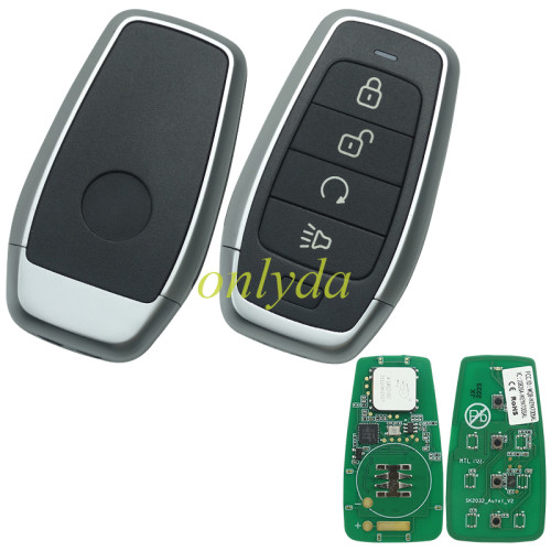 For AUTEL MAXIIM IKEY Standard Style IKEYAT004BL 4 Buttons Independent Smart Key (Remote Start)