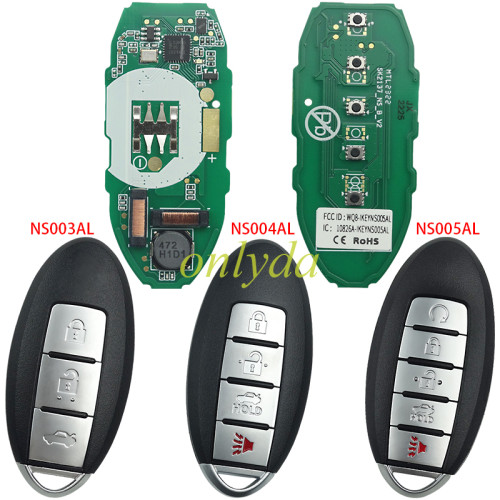 For AUTEL For Nissan 3 /4/5 Buttons Smart Key Universal Remote used for MaxiIM KM100 Key Programmer ,please choose the frequncy 315mhz/433mhz