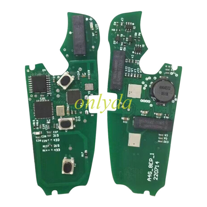 KYDZ Brand Audi A6 Q7 3 button Keyless/handsfree/smart remote key with 8E chip 4F0 837 220 AF  4F0837220AJ 315Mhz 4F0 837 220 AG work on: Audi A6 / RS6 (2005 - 2011) Audi Q7 (2007 - 2010) （Frequency conversion via Bluetooth ）315mhz/434mhz/868mhz