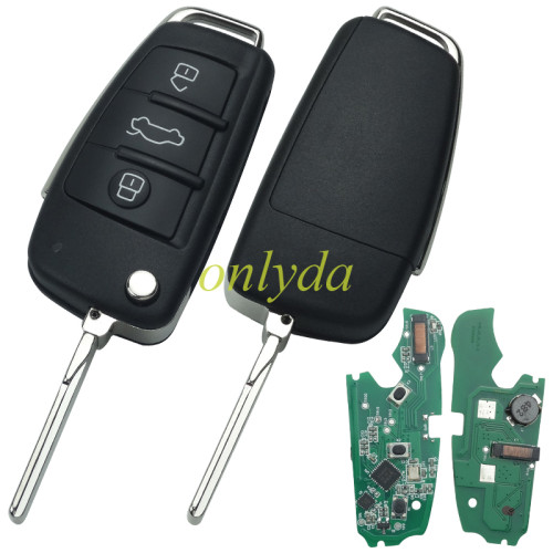For Audi Q3 3 button remote keyless ID48 chip 315mhz  8XO837220D