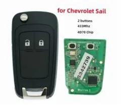 For Chevrolet Sail 2 buttons 433Mhz 4D70 Chip Bcuik Excelle  Sail