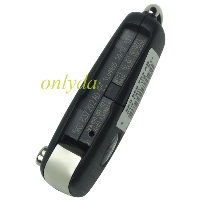 For VW Sagitar,polo, golf 3 button remote key with  model Number  5KO-959-753AB/AD with 434mhz 48 chip  original PCB+original shell