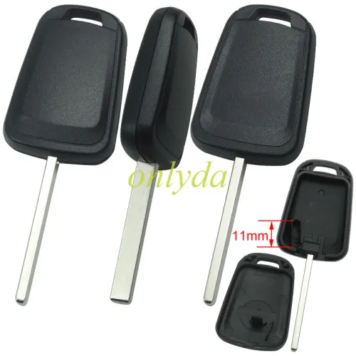 For  Chevrolet transponder key shell with HU100 blade，can put TPX long chip with badge