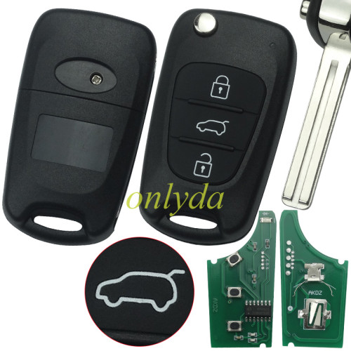 for hyundai IX35 3 Button remote key with 433mhz FSK