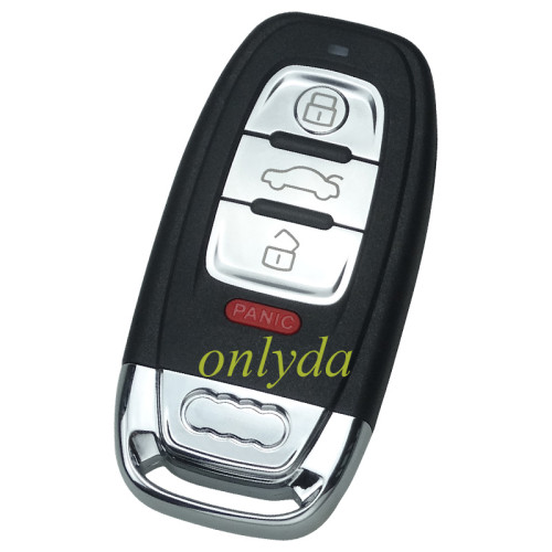 For Audi 3+1 button remote key blank with battery part with blade  with 2.0cm with badge
