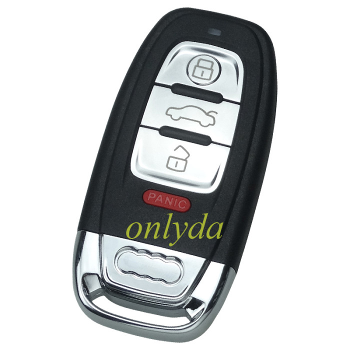 For Audi 3+1 button remote key blank with battery part with blade  with 2.0cm with badge