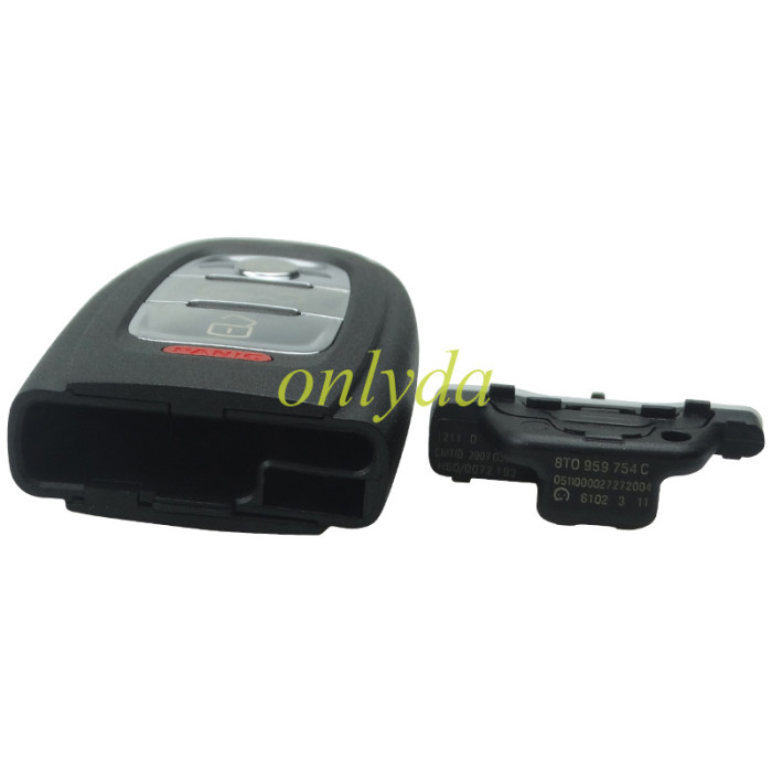 For Audi 3+1 button remote key blank with battery part with blade  with 2.0cm with badge