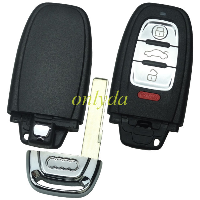 For Audi 3+1 button remote key blank with battery part with blade with 2.0cm with badge