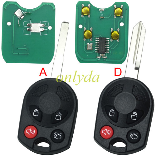 For ford 4 button remote  key with 315mhz