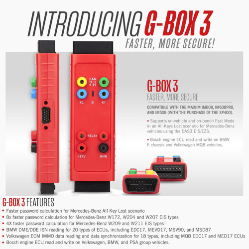 AUTEL G-BOX3 tool Mercedes Benz All keys Lost