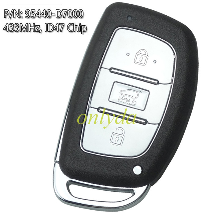 Aftermarket  Tucson 2019 PROX keyless 3 button remote key with 433.92mhz with 47 chip 95440-D7000