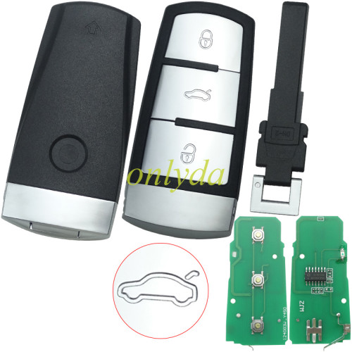 For VW Magotan 3  button remote key with ID48 chip before 2010  3C0 959 752 BA
