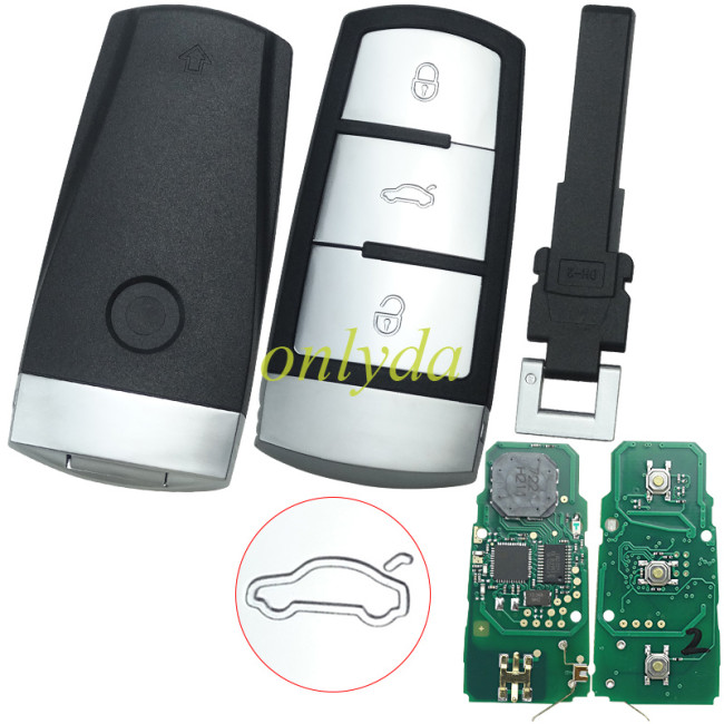 For VW Magotan keyless  3  button remote key with ID46 chip 3C0 959 752 BG  year2004-2015  VW passat/passat CC