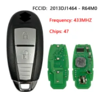 For 2 button 47 chip Suzuki Swift / SX4 /  Vitara  37172-54P01 37172-54P02 FCC ID 2013DJ1464-R64M0 433MHz， CMIIT ID: 2013DJ1464 code ：R64M0