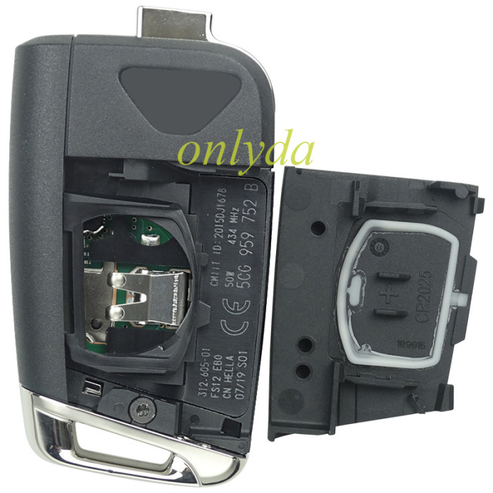 original for VW 3 button remote key with Hitag PRO VAG(MQB 49) 434mhz  FCCID: 5CG 959 752 B  unkeyless CMIIT ID 2016dj3959