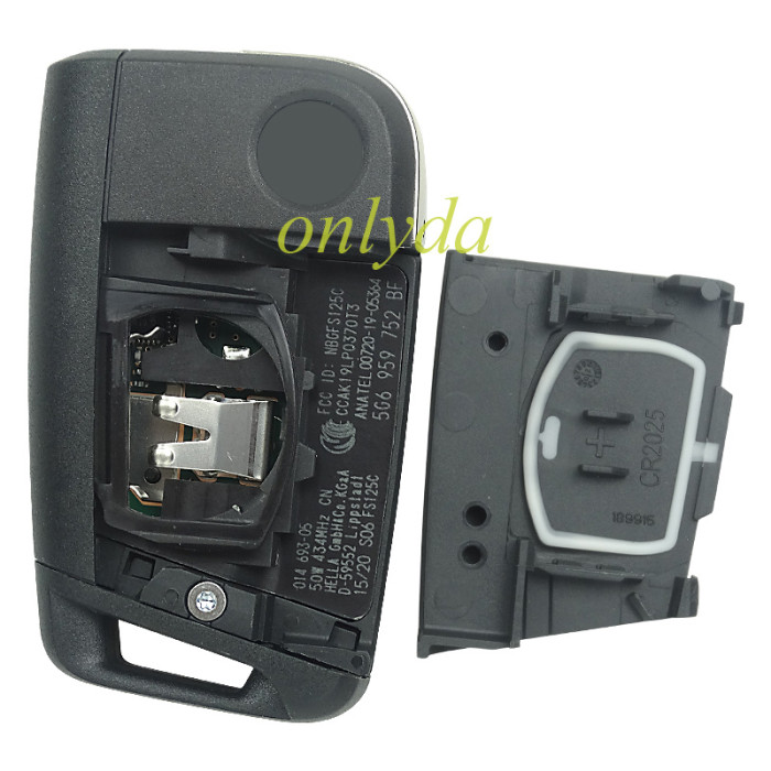 original for VW 3 button remote key with Hitag PRO VAG(MQB 49) 434mhz  FCCID: 5G6 959 752 BF unkeyless