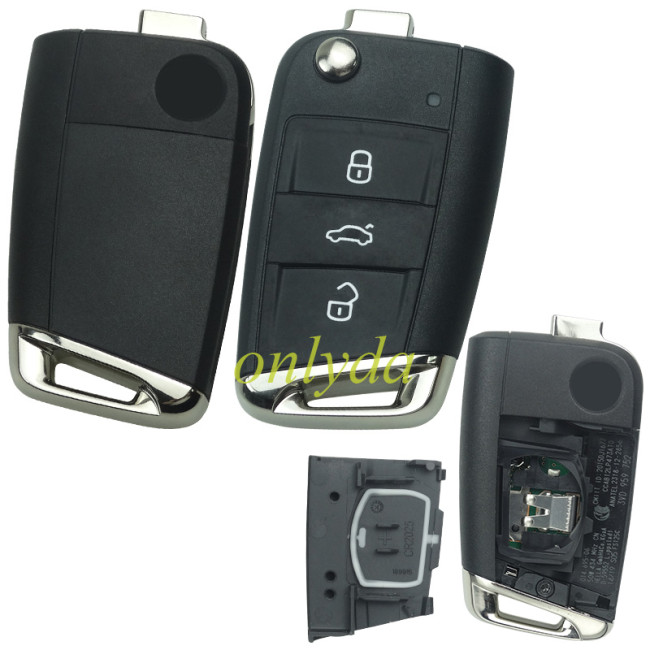original for SKODA 3 button remote key with Hitag PRO VAG(MQB 49) 434mhz  FCCID: 3VD 959 752  unkeyless CMIIT ID :S06FS125C