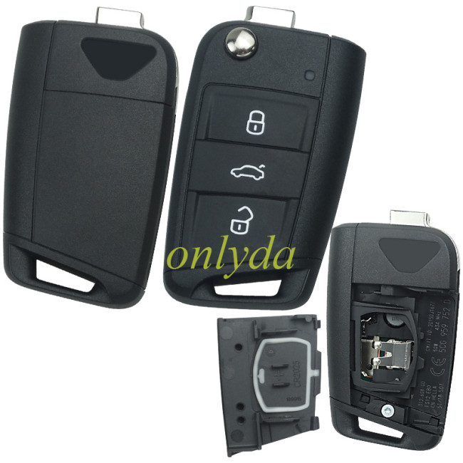 For VW new Jetta original keyless 3 button remote key 434mhz with 5CG 959 752D with MQB49/5C/NCP21A2W chip CMIIT ID :2015DJ1677