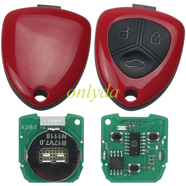 For Ferrari style 3 button remote key for KDX2 and KD MAX to produce any model remote . with blade hole