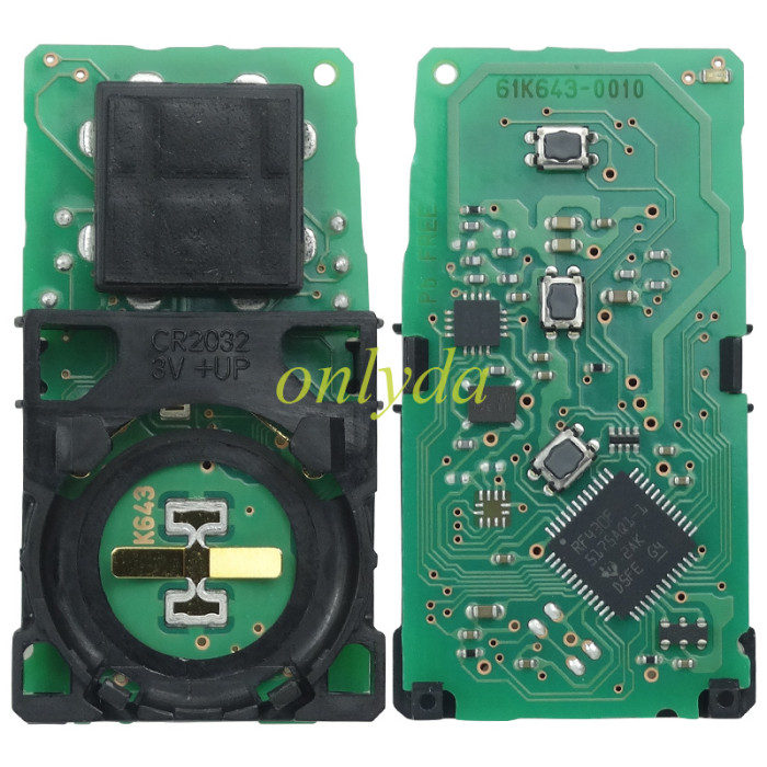 For Toyota Fortuner original 2+1 button remote key with 312-314 mhz with Toyota H chip