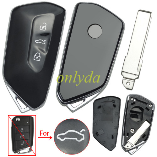 For VW 3 button modified remote key blank with hu66 blade
