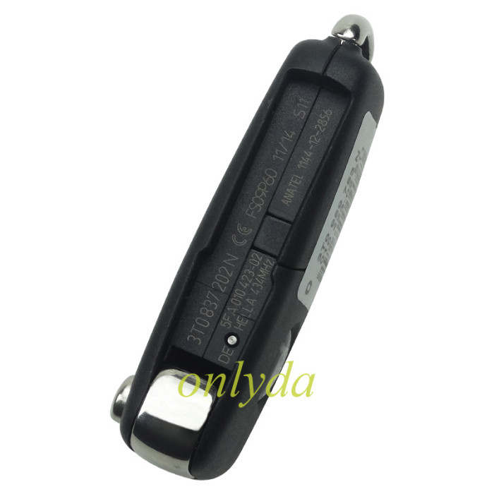 OEM VW 3 Button remote key with 434mhz model number is 3T0959753N