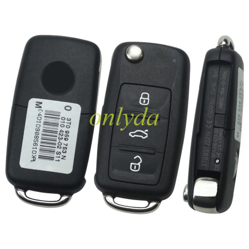 Angela  19:24:04  OEM VW 3 Button remote key with 434mhz model number is 3T0959753N  Angela  19:24:08 VW-R19Boriginal