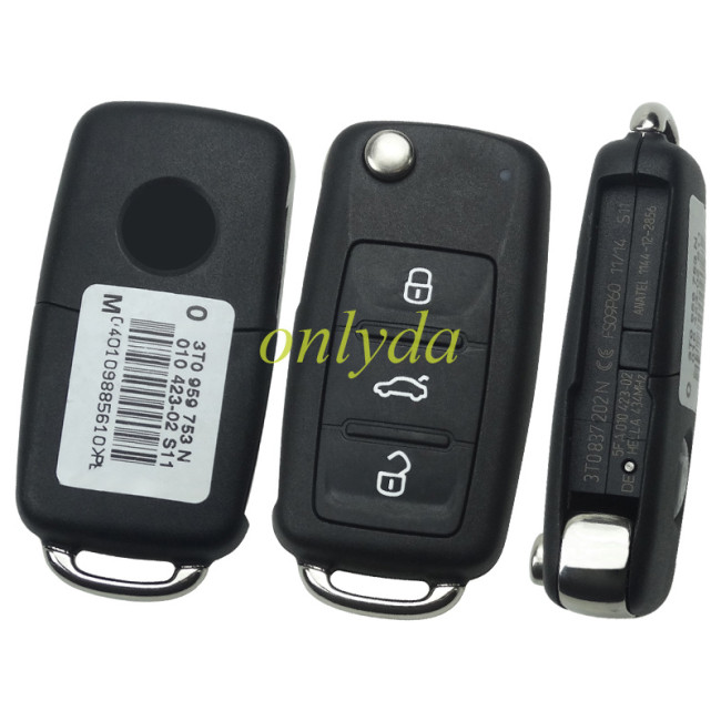 OEM VW 3 Button remote key with 434mhz model number is 3T0959753N