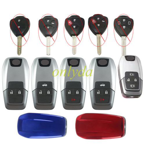 For Toyota modified remote key blank（please choose the color of back cover）